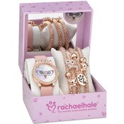 Wholesale - 8.5" ADJ. CHLOE WATCH W/3 ROSE GOLD STRETCH CAT MOTIF CHARM BRACELETS RACHAEL HALE C/P 30, UPC: 7426902566476